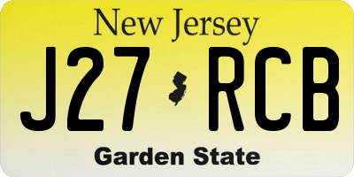 NJ license plate J27RCB