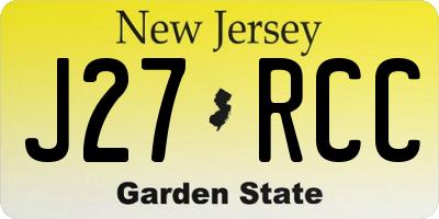 NJ license plate J27RCC