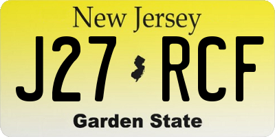 NJ license plate J27RCF