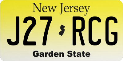 NJ license plate J27RCG