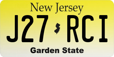 NJ license plate J27RCI