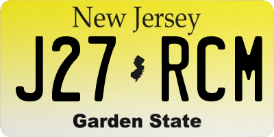 NJ license plate J27RCM