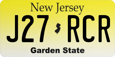 NJ license plate J27RCR