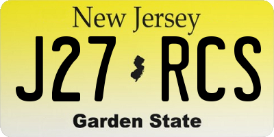 NJ license plate J27RCS