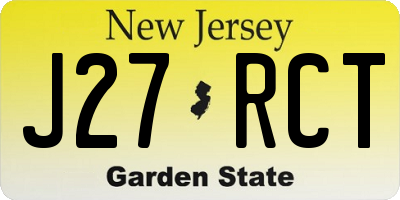 NJ license plate J27RCT