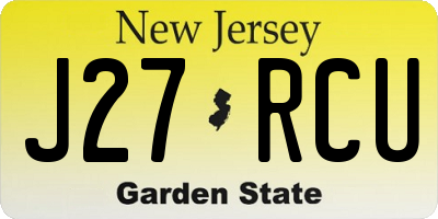 NJ license plate J27RCU