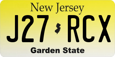 NJ license plate J27RCX