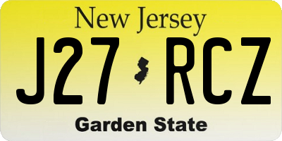 NJ license plate J27RCZ