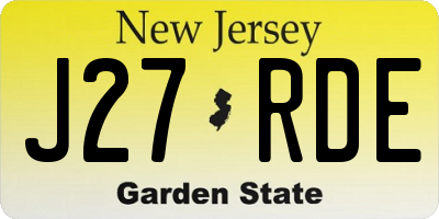 NJ license plate J27RDE