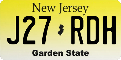 NJ license plate J27RDH