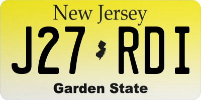 NJ license plate J27RDI