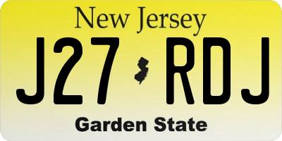 NJ license plate J27RDJ