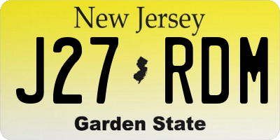 NJ license plate J27RDM