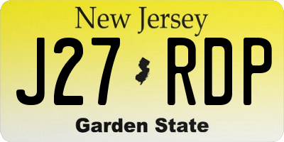 NJ license plate J27RDP