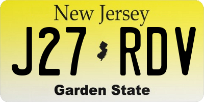 NJ license plate J27RDV