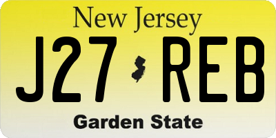 NJ license plate J27REB