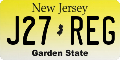 NJ license plate J27REG