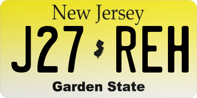 NJ license plate J27REH