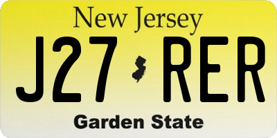 NJ license plate J27RER