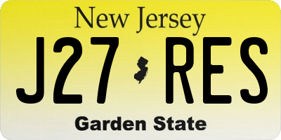 NJ license plate J27RES