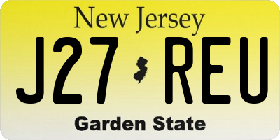 NJ license plate J27REU