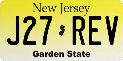 NJ license plate J27REV