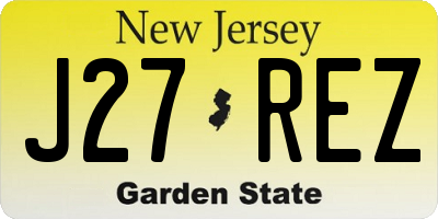 NJ license plate J27REZ