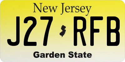 NJ license plate J27RFB
