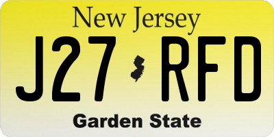 NJ license plate J27RFD
