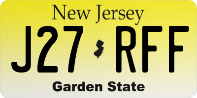 NJ license plate J27RFF