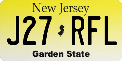 NJ license plate J27RFL