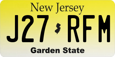 NJ license plate J27RFM