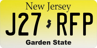 NJ license plate J27RFP