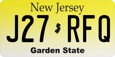 NJ license plate J27RFQ