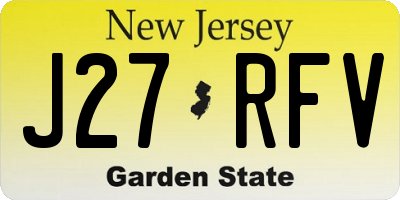NJ license plate J27RFV