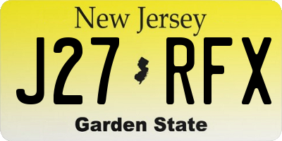 NJ license plate J27RFX