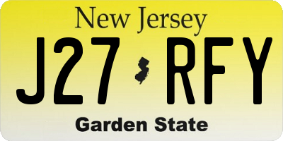 NJ license plate J27RFY