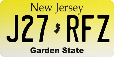 NJ license plate J27RFZ