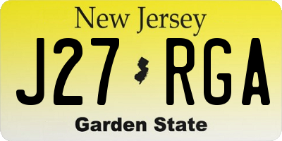 NJ license plate J27RGA