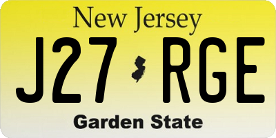 NJ license plate J27RGE