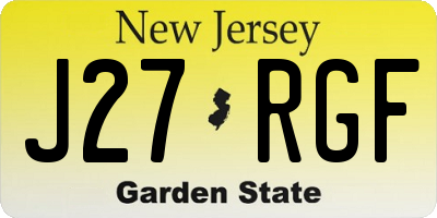 NJ license plate J27RGF