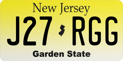 NJ license plate J27RGG