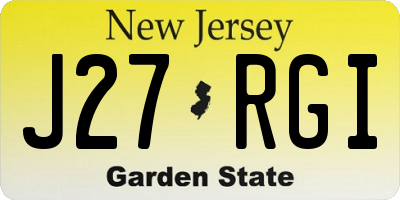 NJ license plate J27RGI