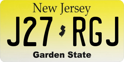NJ license plate J27RGJ