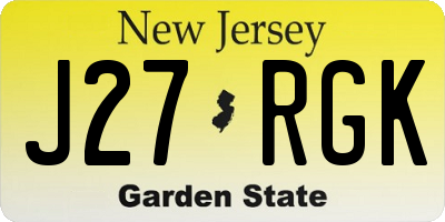 NJ license plate J27RGK