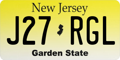NJ license plate J27RGL
