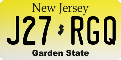 NJ license plate J27RGQ