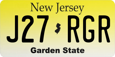 NJ license plate J27RGR