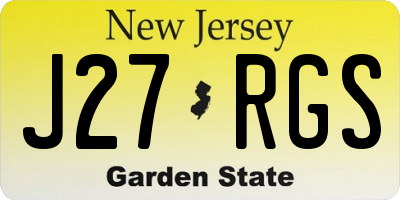NJ license plate J27RGS