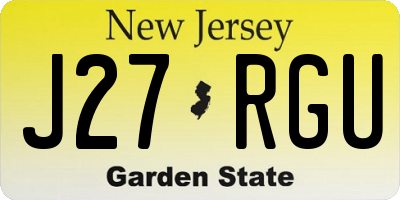 NJ license plate J27RGU